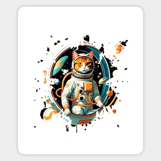 Astronaut Cat At The Space Magnet